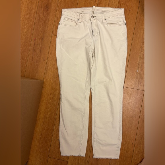 Eileen Fisher Cream Straight Leg Jeans - Picture 1 of 4